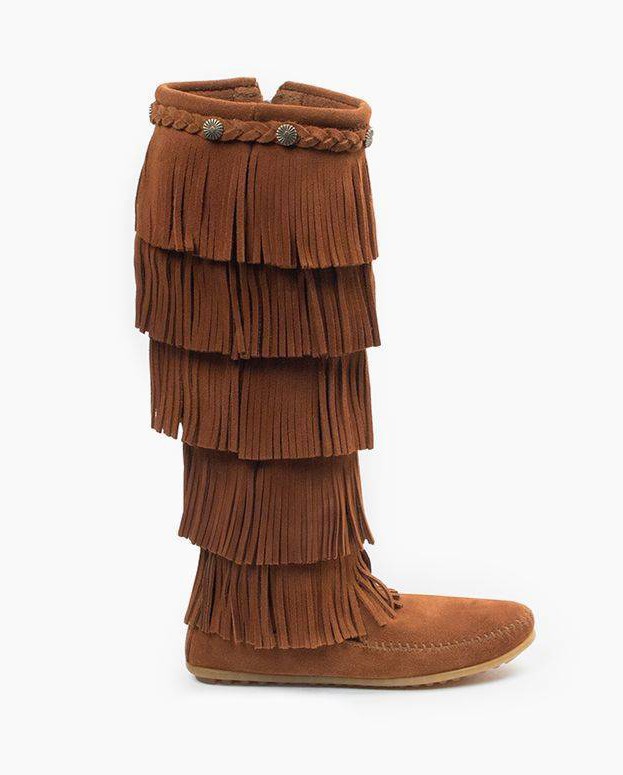 5-Layer Fringe Boot Brown
